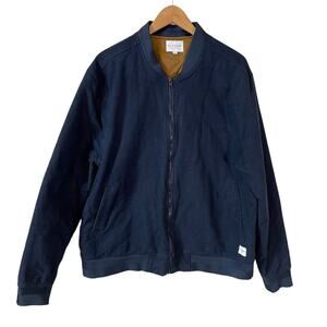 Five Four LA Mens Full Zip Bomber Jacket Blue Size XL 100% Cotton Casual Outdoor